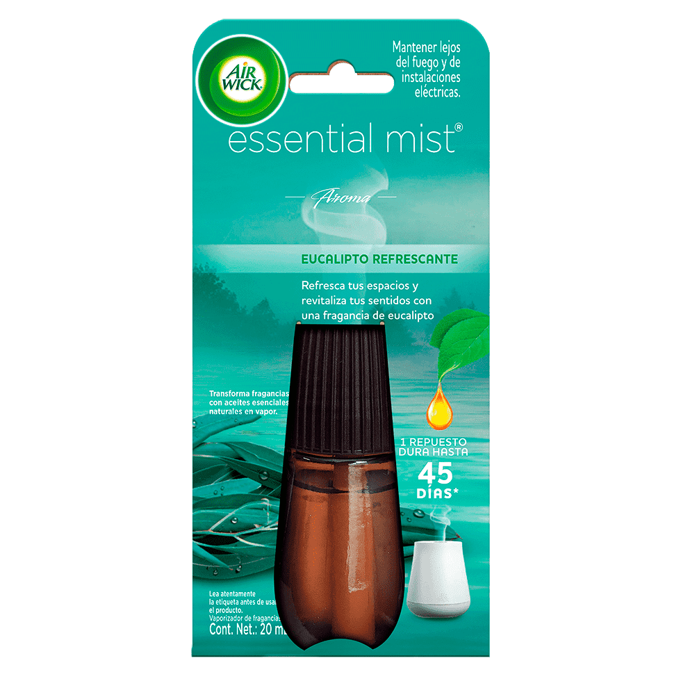 AIR WICK ®, VAPORIZADOR DE FRAGANCIAS, ESSENTIAL MIST® , EUCALIPTO REFRESCANTE, 1 REPUESTO 20mL