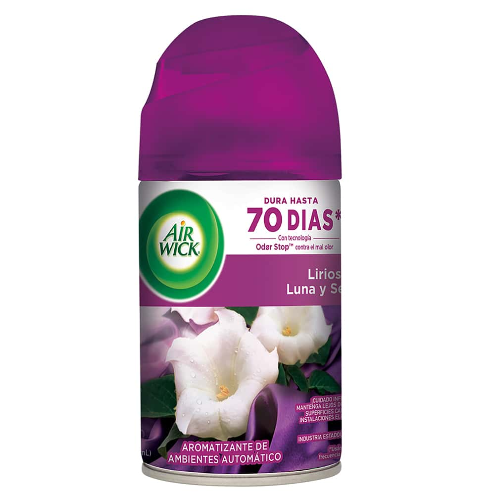 AIR WICK® FRESHMATIC® AROMARIZANTE DE AMBIENTE AUTOMÁTICO LIRIOS DE LUNA Y SEDA, REPUESTO 250 mL