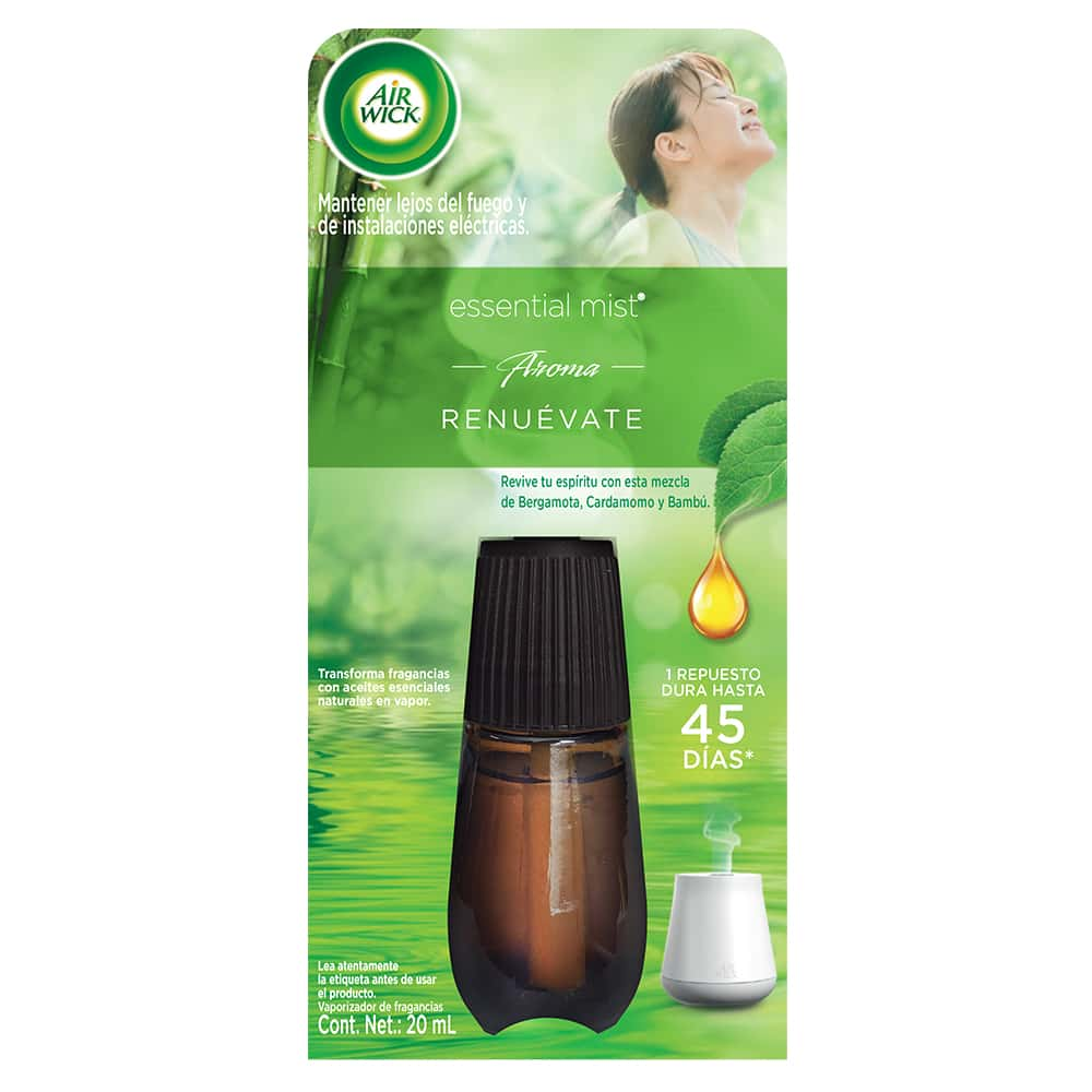 AIR WICK ® , ESSENTIAL MIST® , RENUÉVATE, 1 REPUESTO PARA VAPORIZADOR DE FRAGANCIAS 20mL