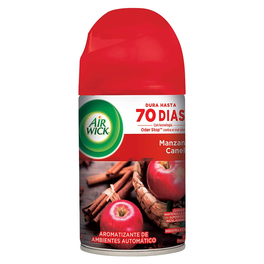 AIR WICK® FRESHMATIC® AROMARIZANTE DE AMBIENTE AUTOMÁTICO MANZANA & CANELA, REPUESTO 250 mL