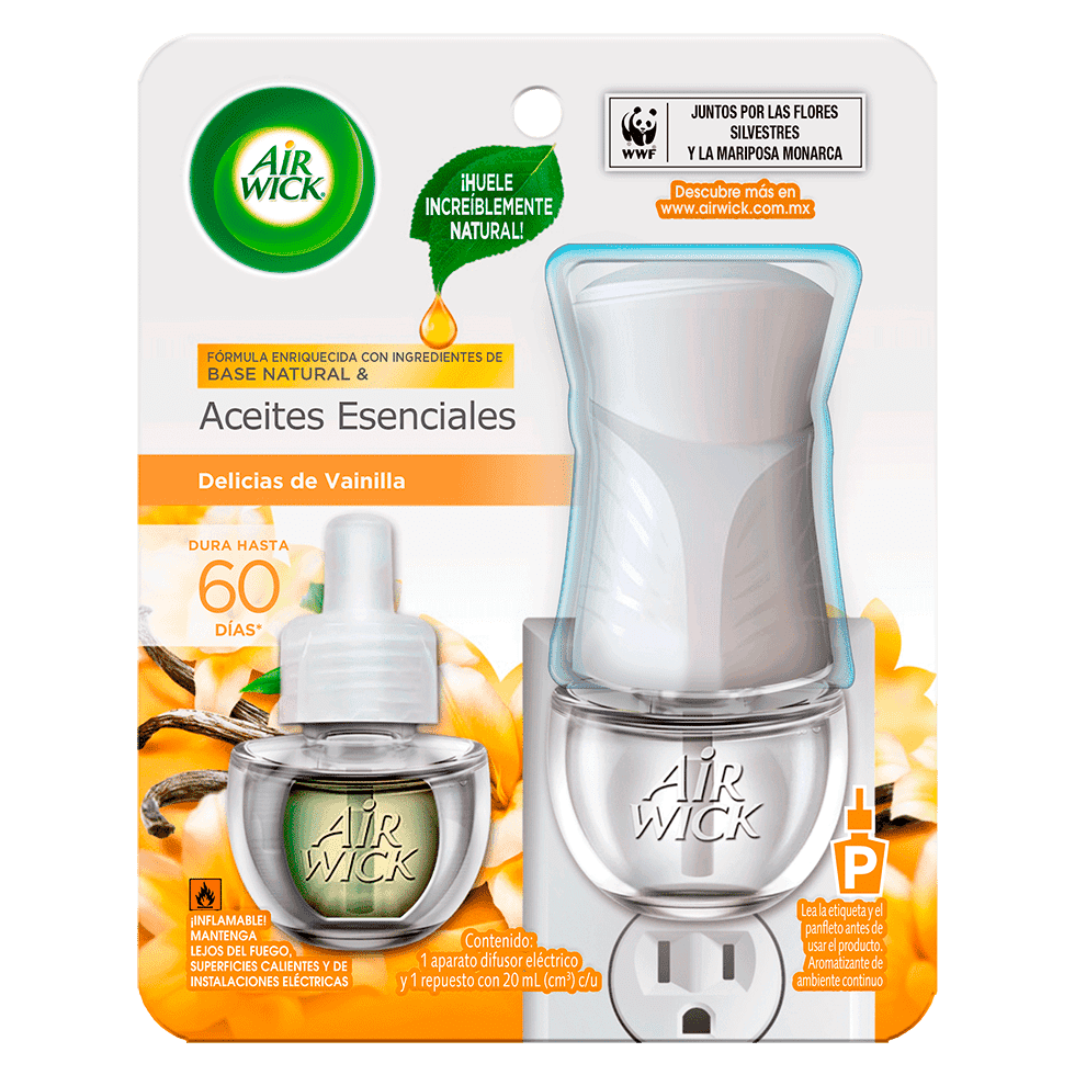 AIR WICK® AROMATIZANTE DE AMBIENTE CONTINUO DELICIAS DE VAINILLA 1 APARATO DIFUSOR Y UN REPUESTO DE 20 mL