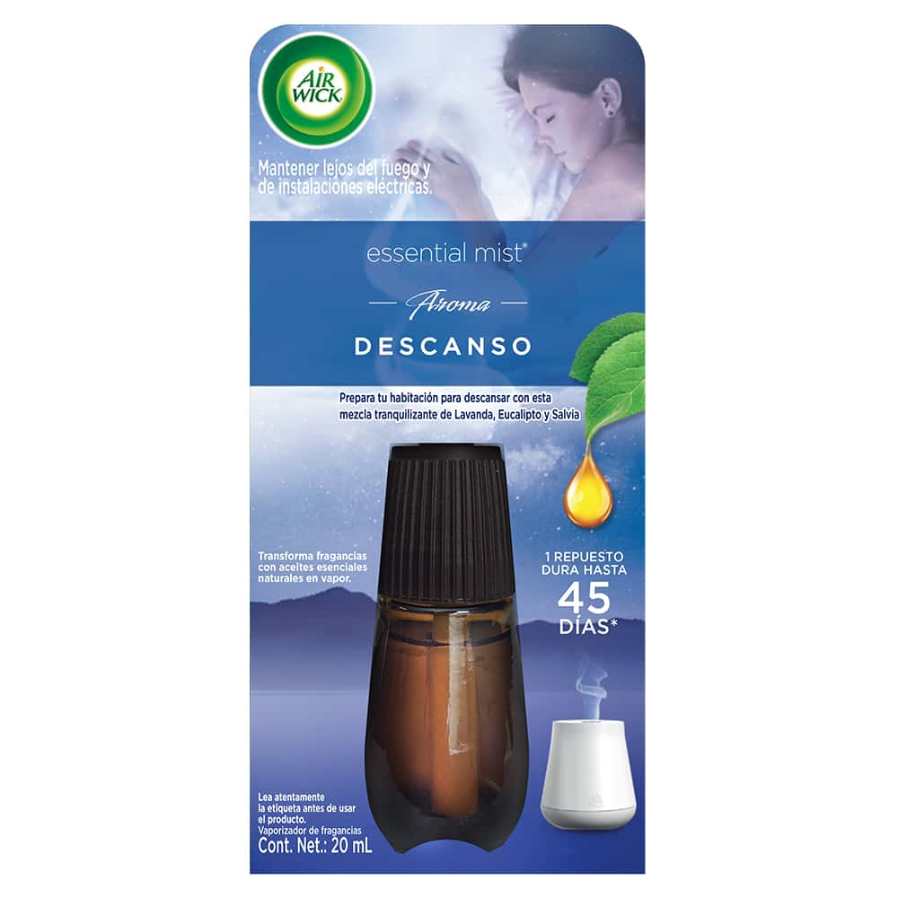 AIR WICK ® , ESSENTIAL MIST® , DESCANSO, 1 REPUESTO PARA VAPORIZADOR DE FRAGANCIAS, 20mL